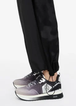 Pantaloni jogging in nylon e raso