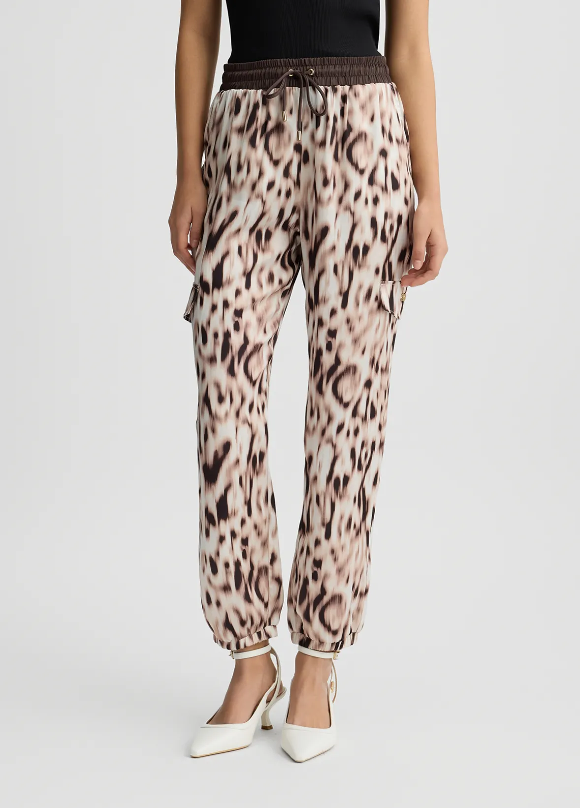 Pantaloni jogging in raso stampato