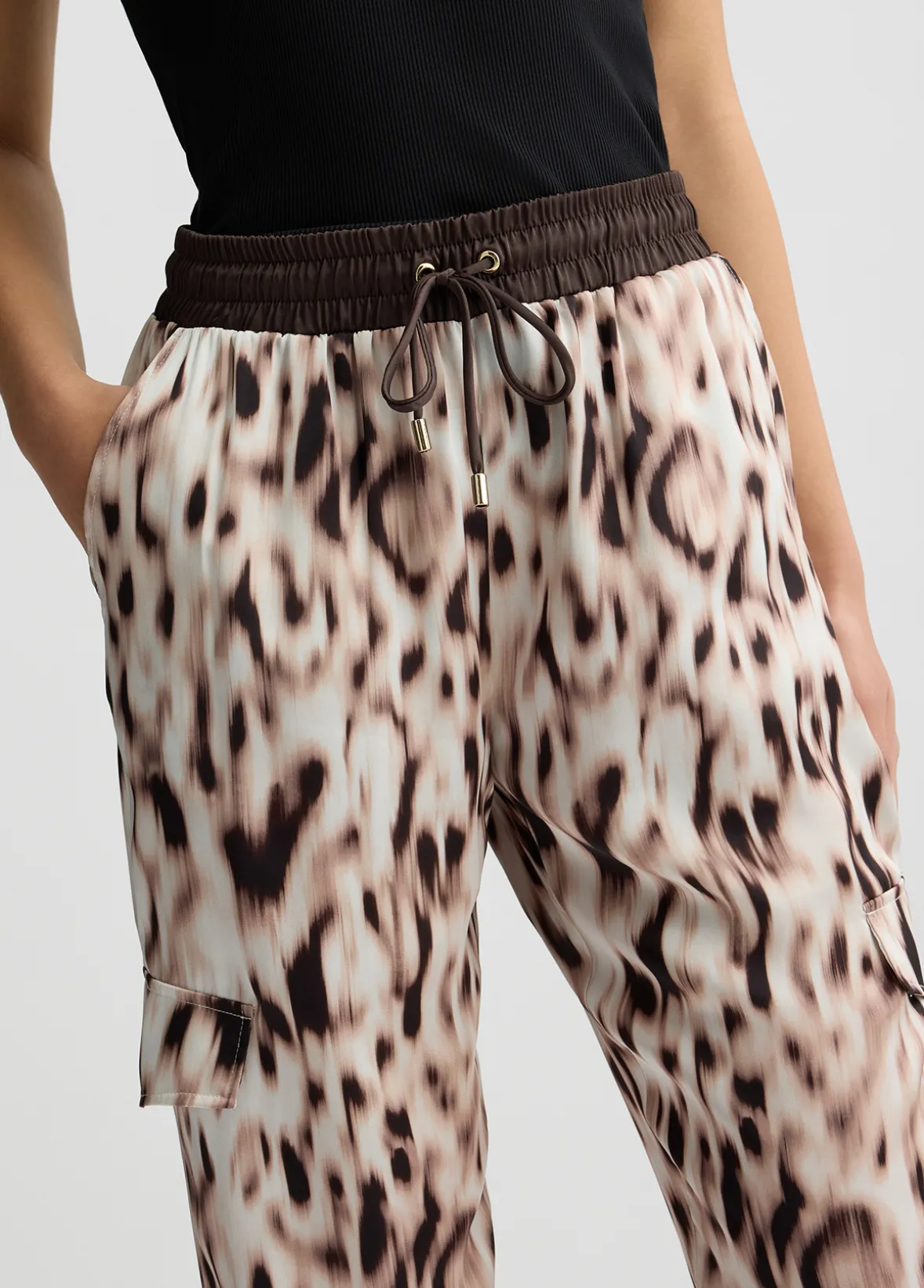 Pantaloni jogging in raso stampato