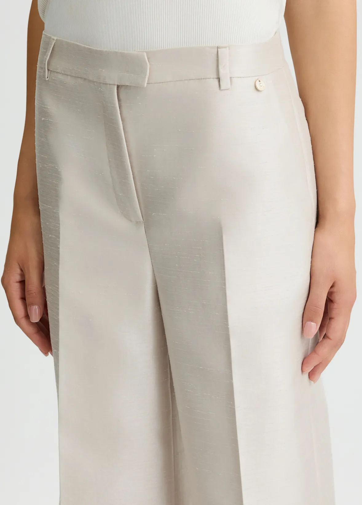 Pantaloni lunghi in shantung