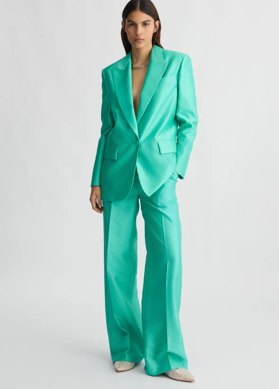 Pantaloni lunghi in shantung