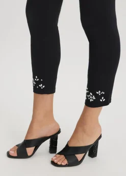 Pantaloni skinny con strass