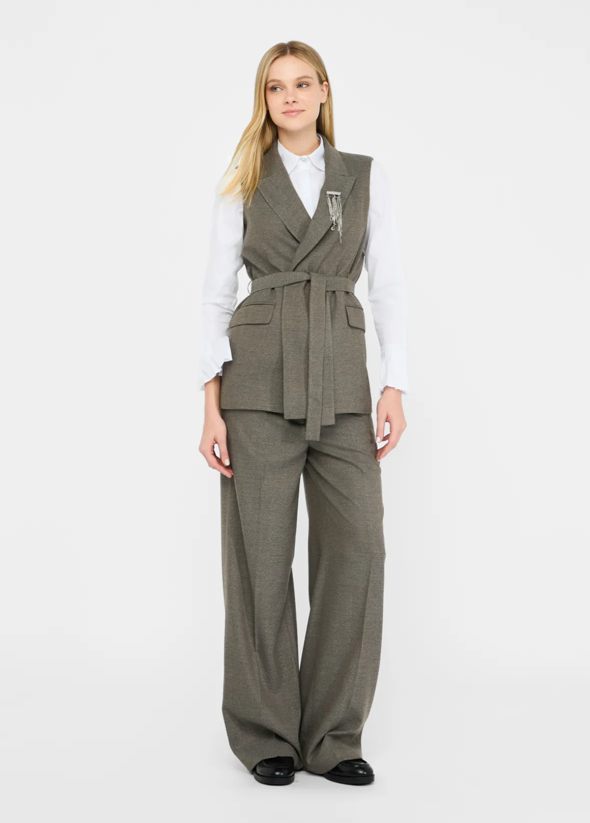 Pantaloni straight con piega