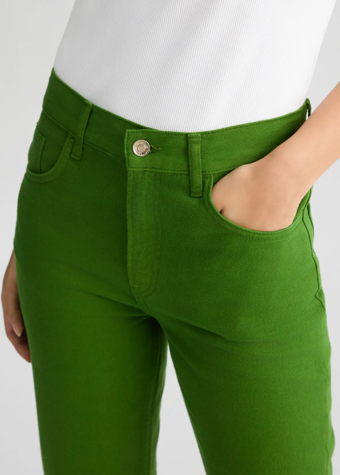 Pantaloni straight con ricamo crochet