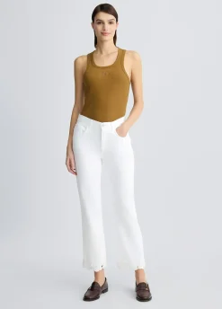 Pantaloni straight con ricamo crochet
