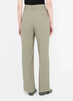 Pantaloni straight in gabardina