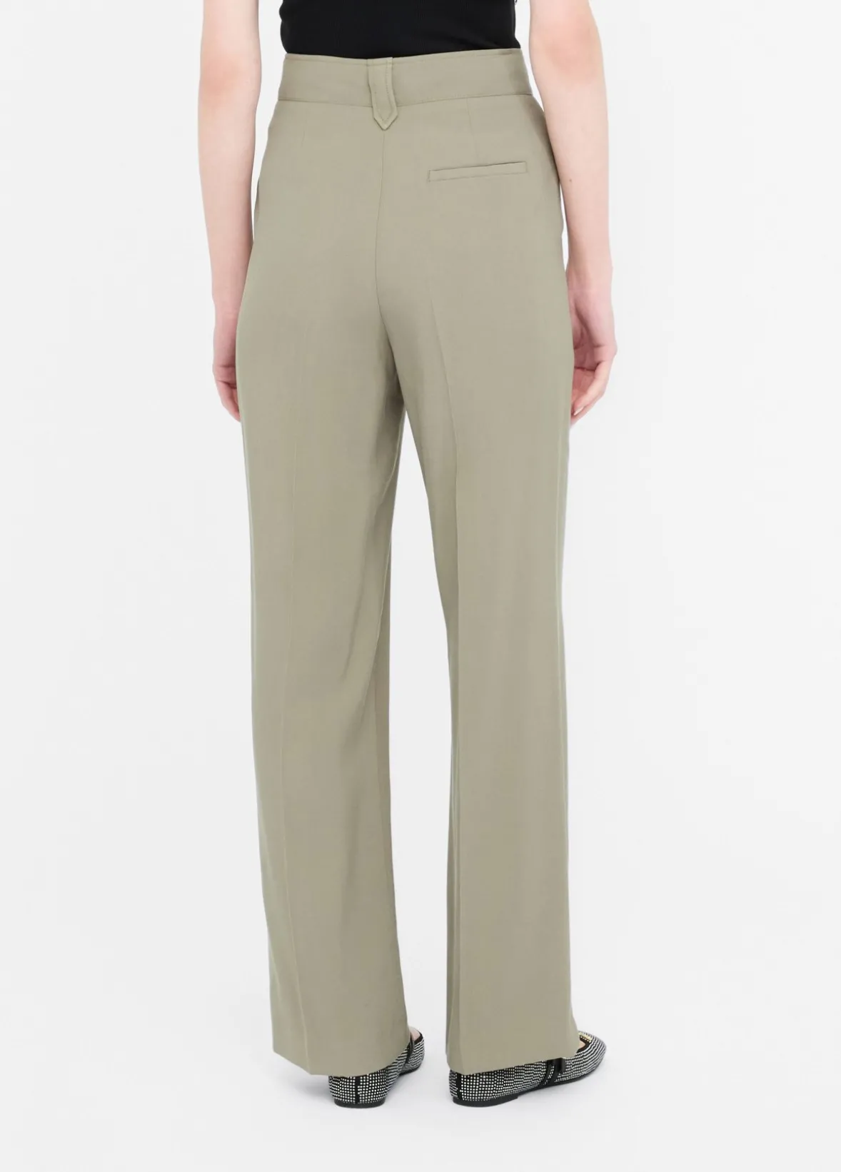 Pantaloni straight in gabardina