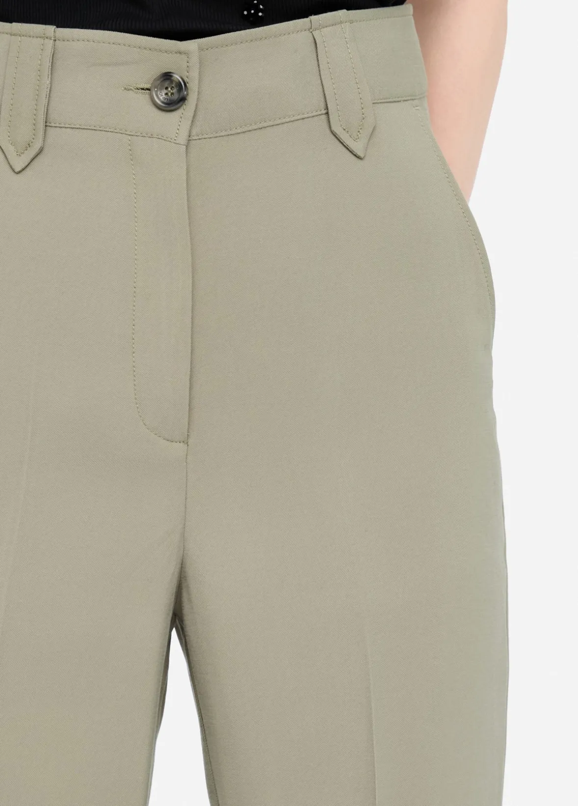 Pantaloni straight in gabardina