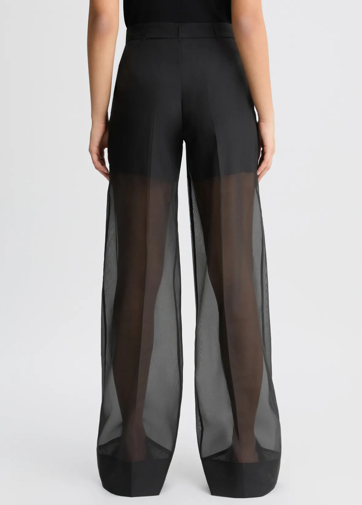 Pantaloni straight in organza