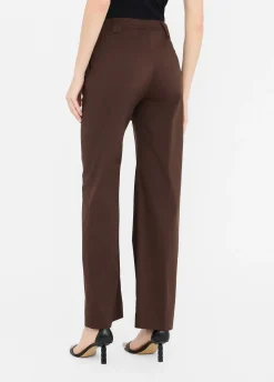 Pantaloni straight in popeline