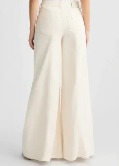 Pantaloni super flare a vita alta