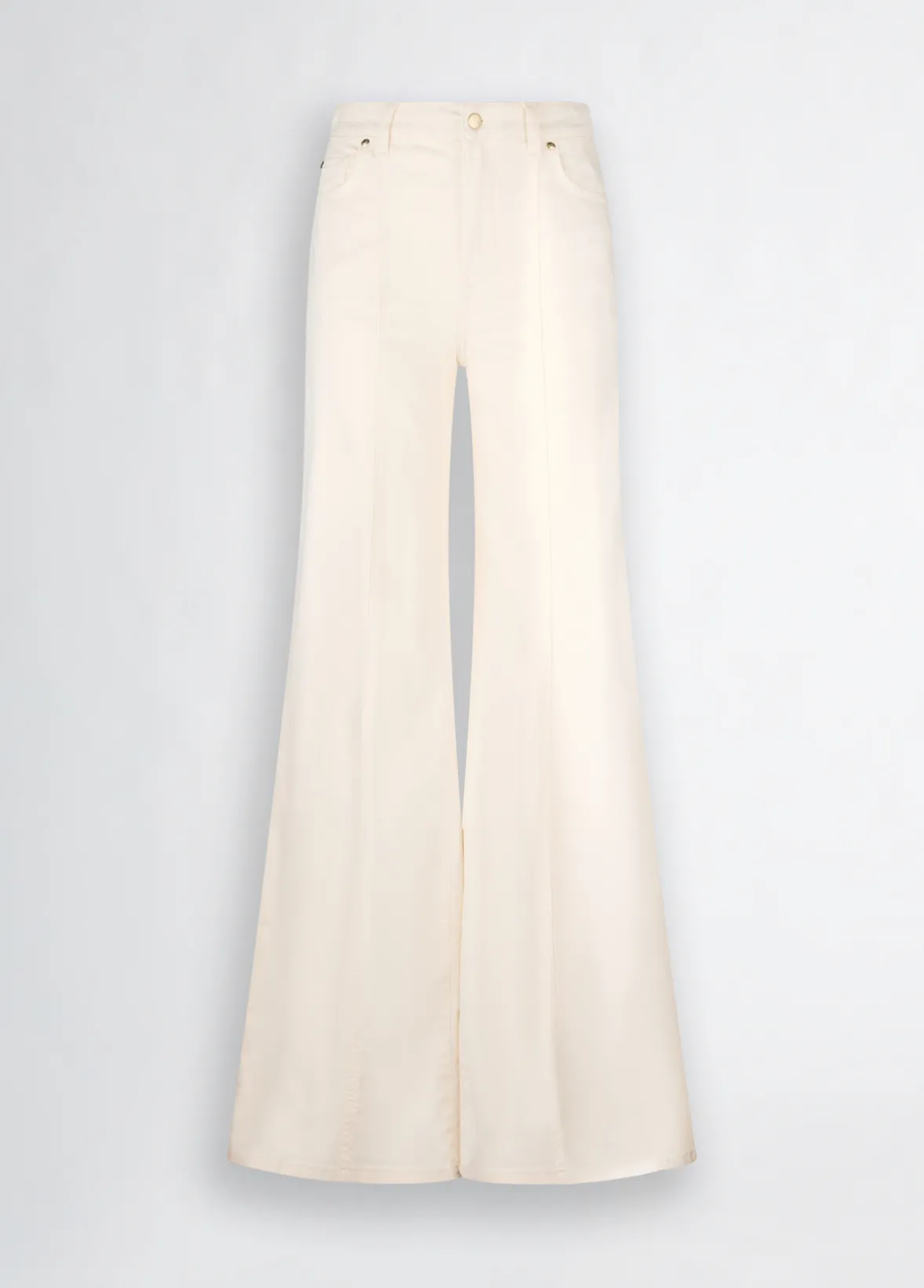 Pantaloni super flare a vita alta