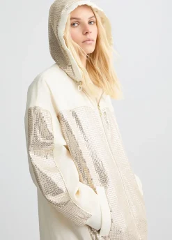Parka con paillettes