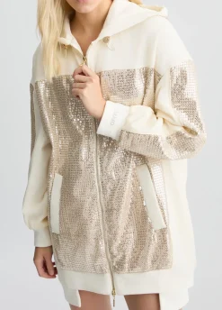 Parka con paillettes