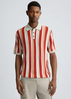 Polo a righe in maglia