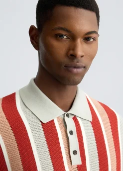Polo a righe in maglia