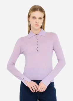 Polo in cotone e cashmere