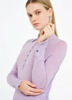 Polo in cotone e cashmere