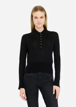 Polo in cotone e cashmere