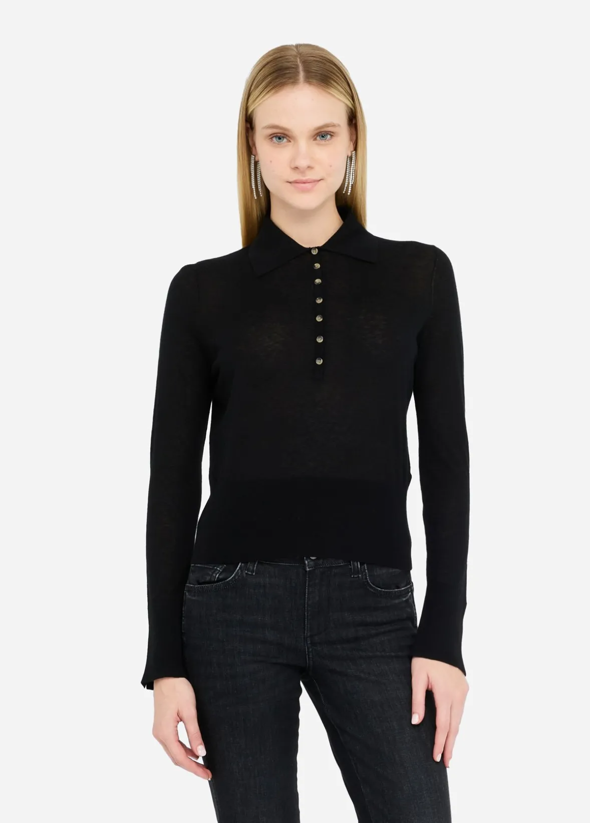 Polo in cotone e cashmere