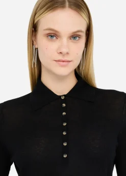 Polo in cotone e cashmere