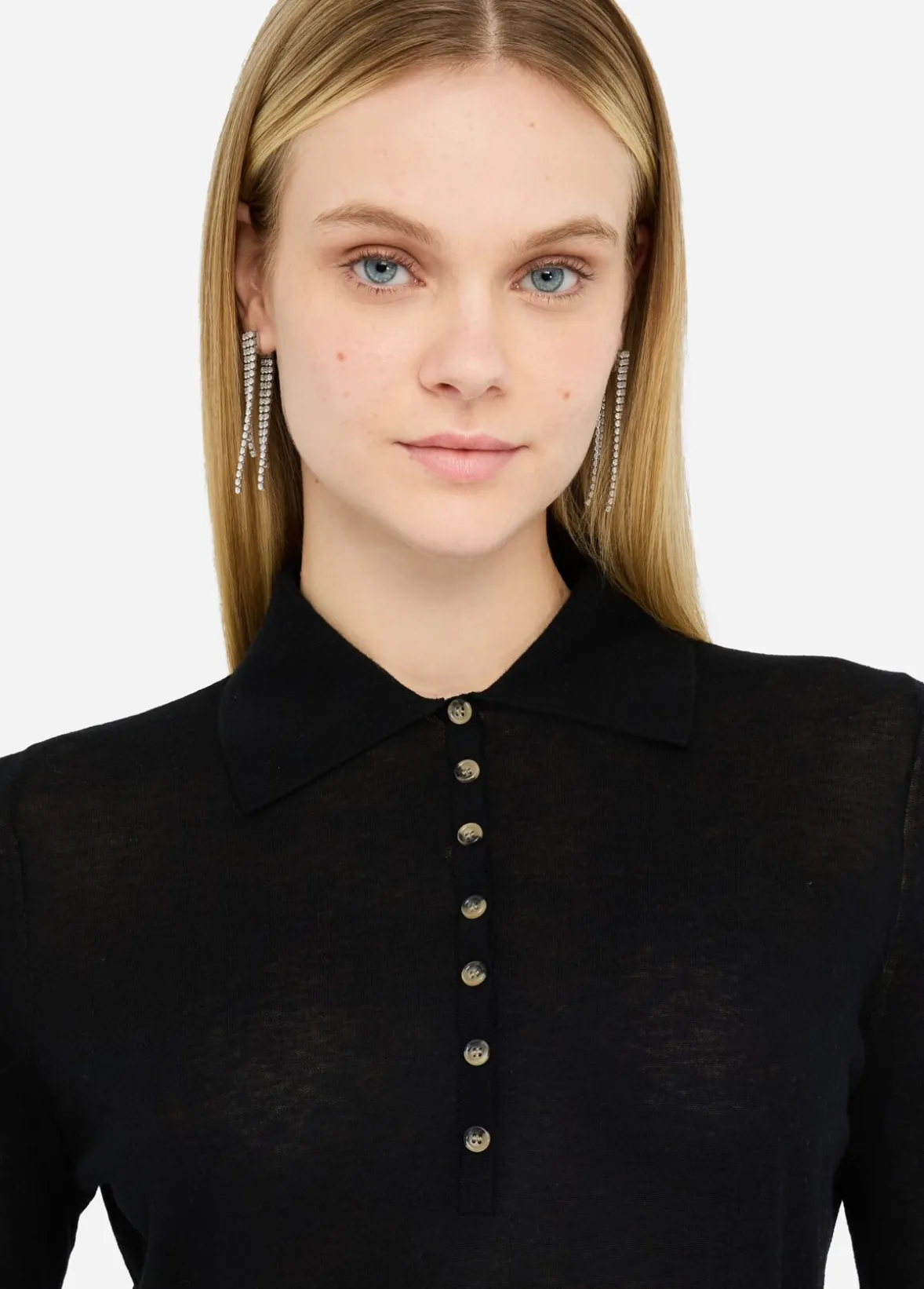 Polo in cotone e cashmere