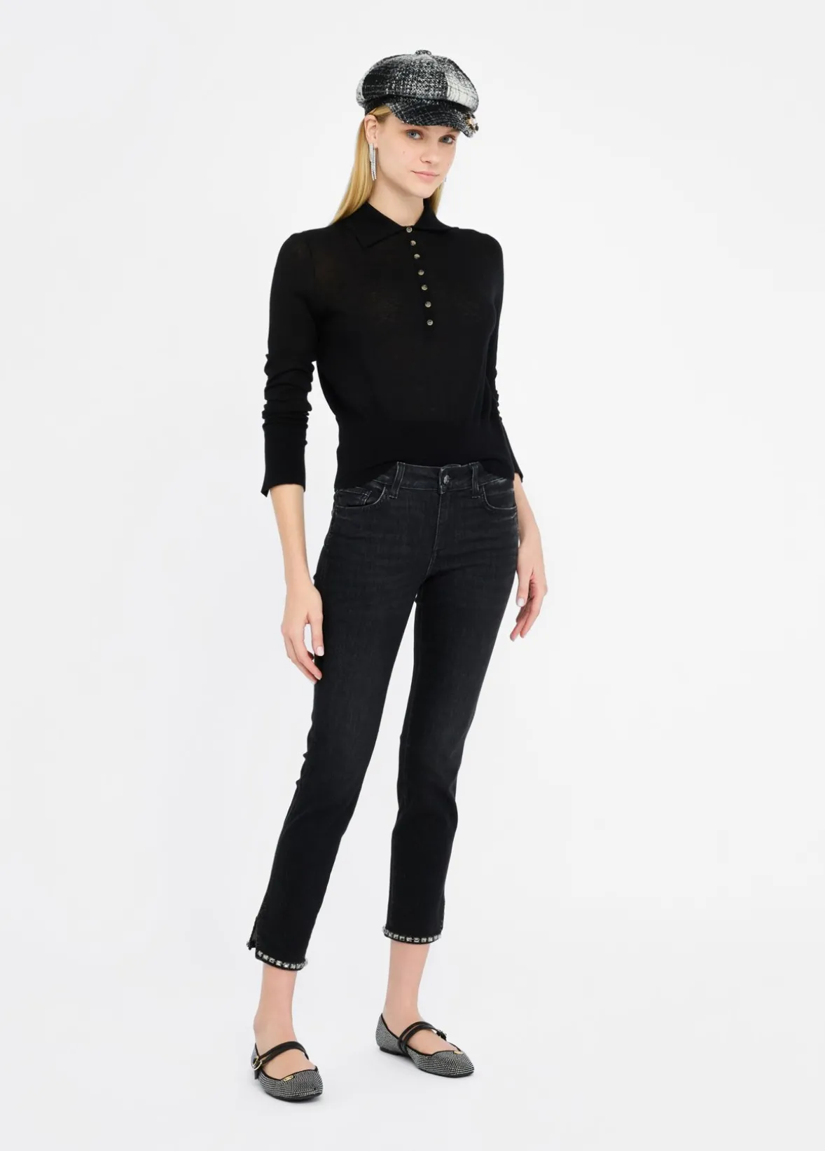 Polo in cotone e cashmere
