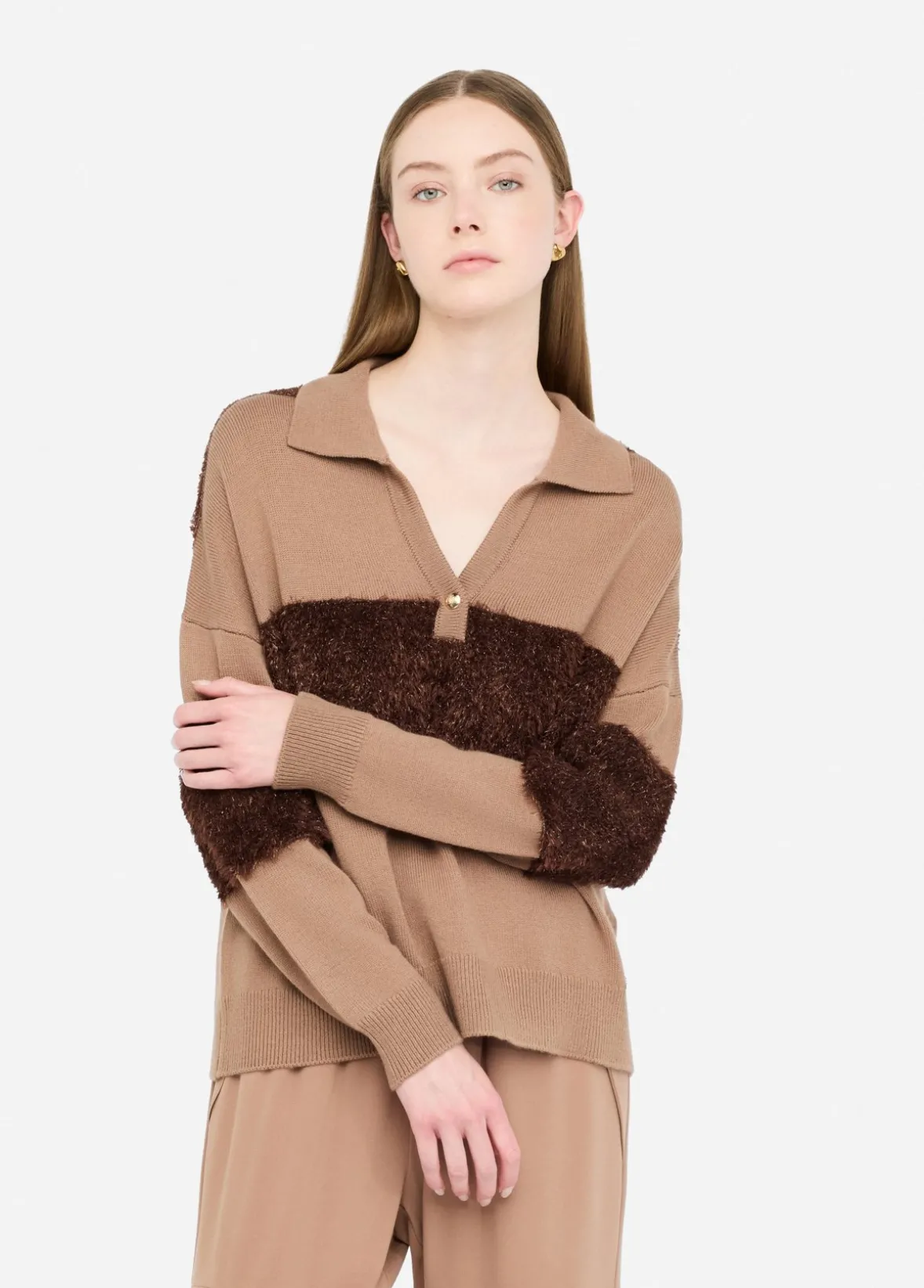 Polo in lana a righe