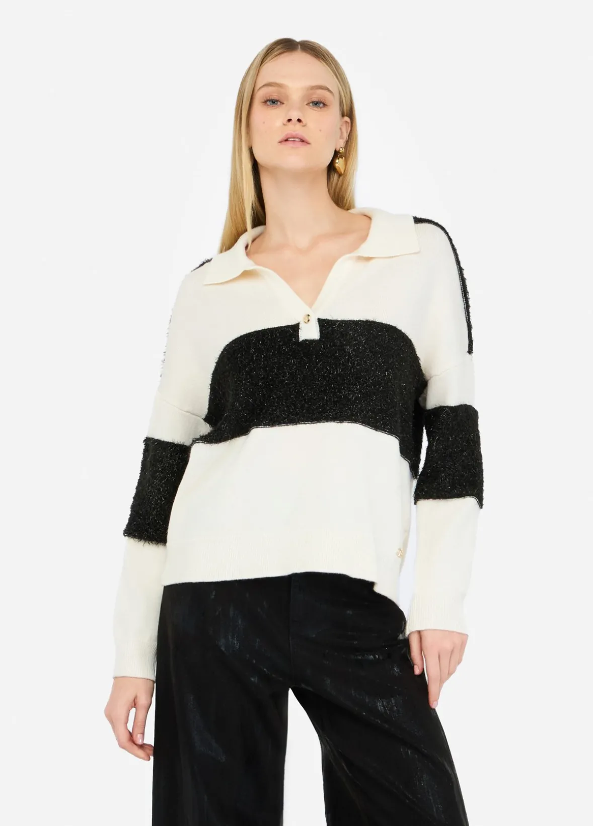Polo in lana a righe