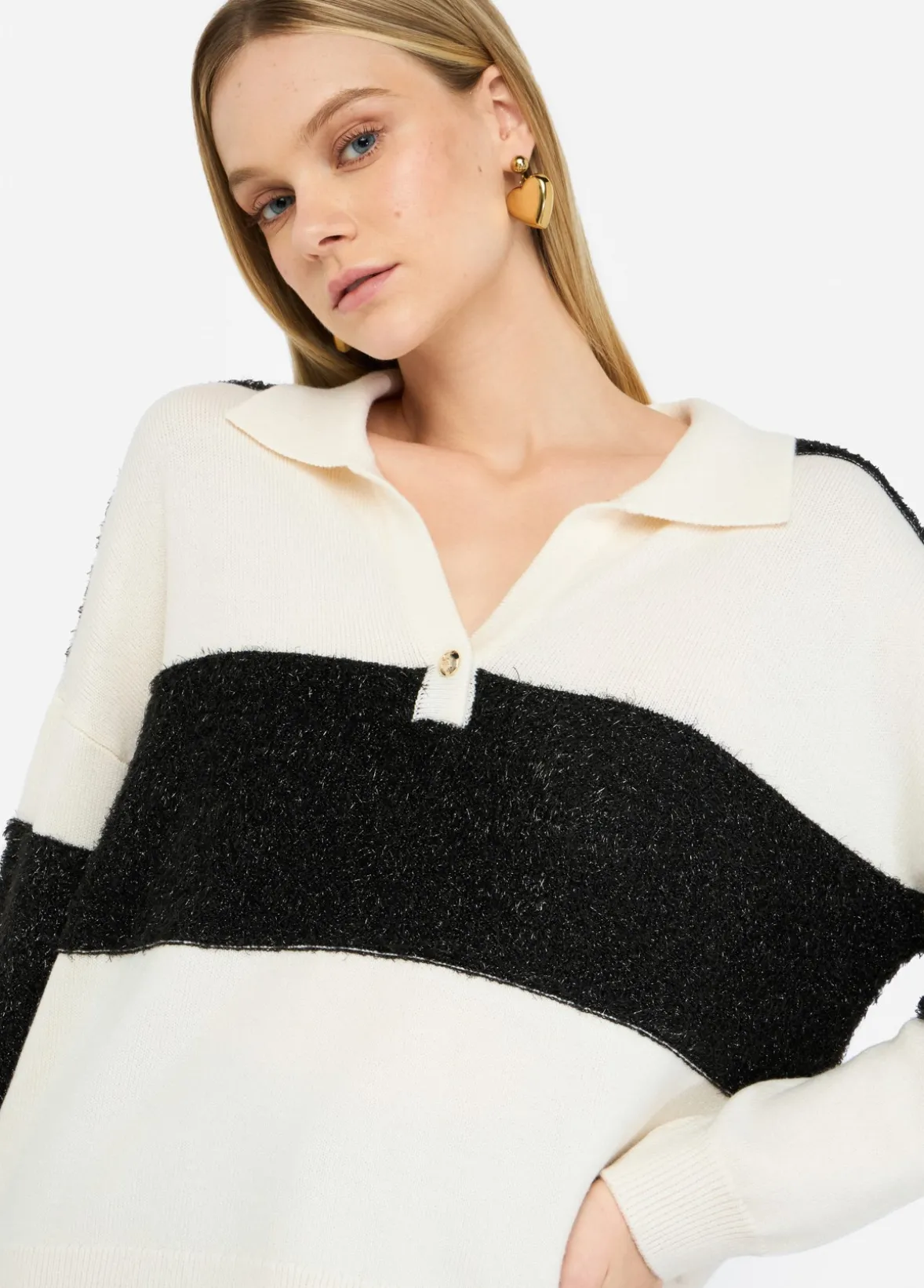 Polo in lana a righe