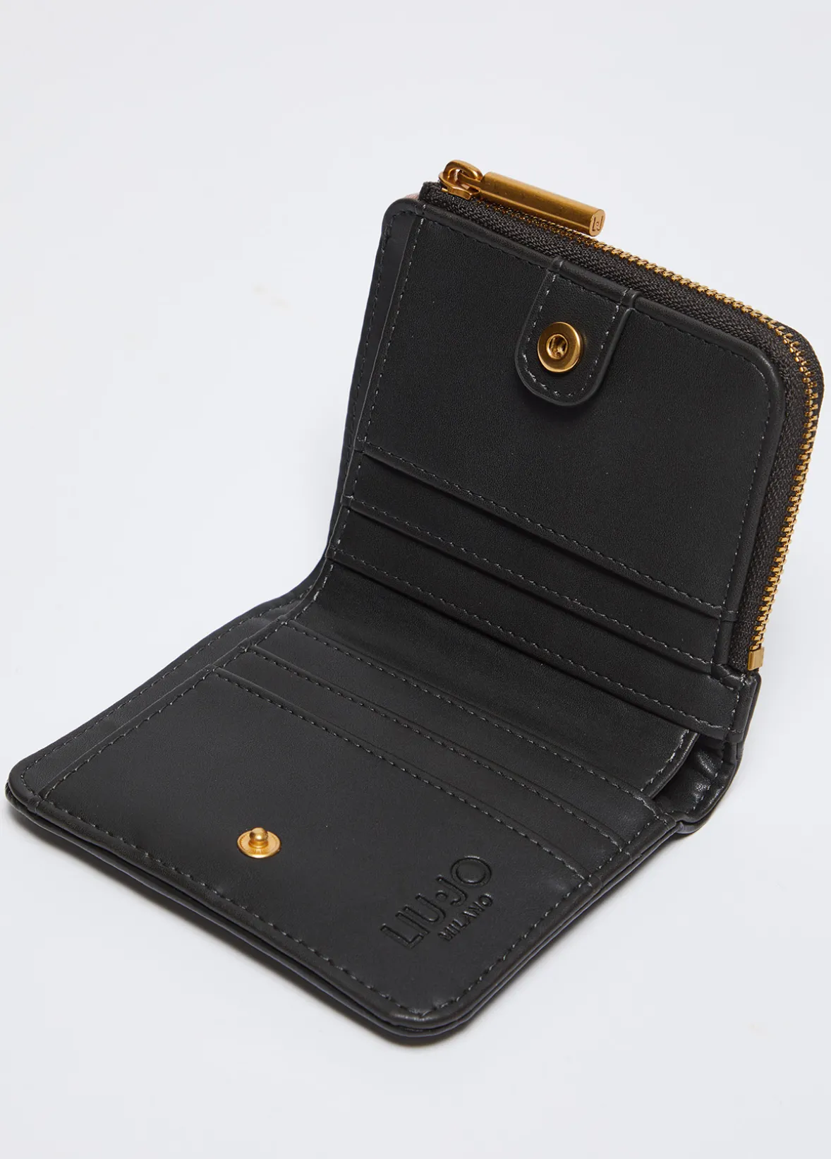 Portafoglio glossy con zip