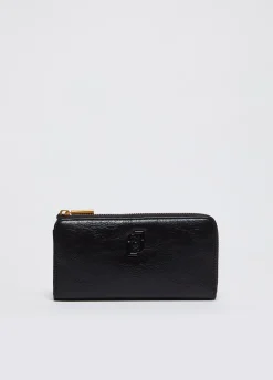 Portafoglio grande zip around glossy