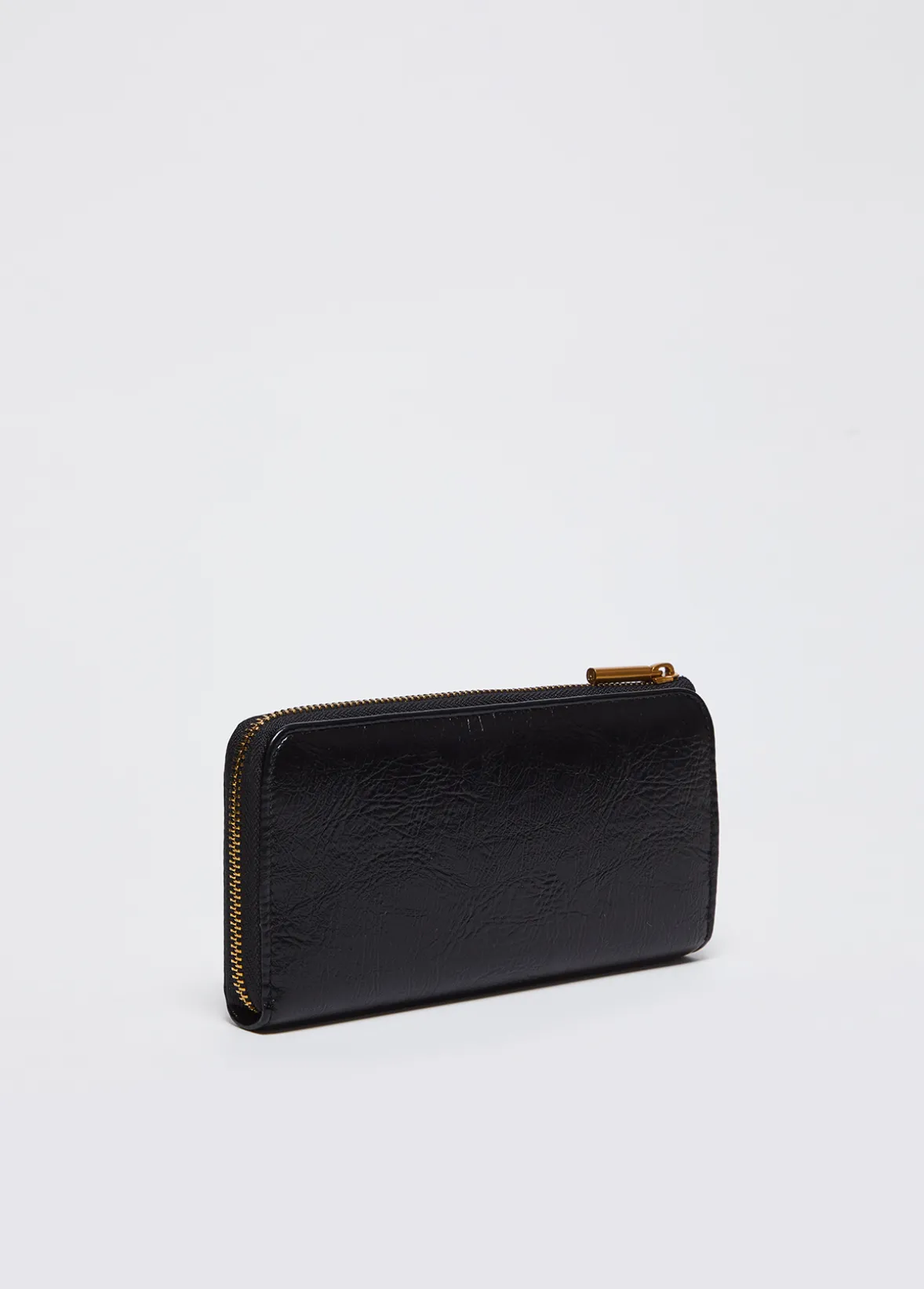 Portafoglio grande zip around glossy