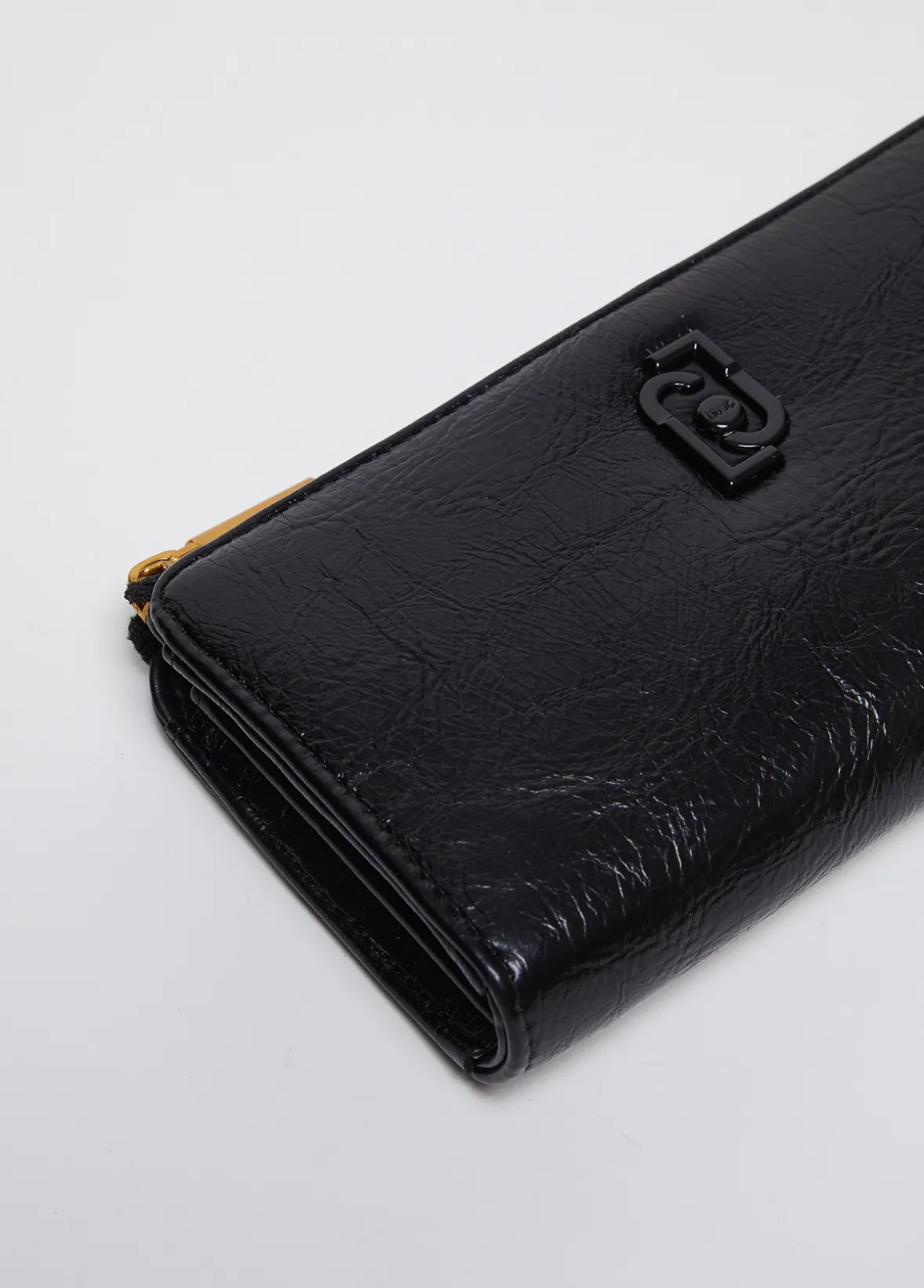 Portafoglio grande zip around glossy