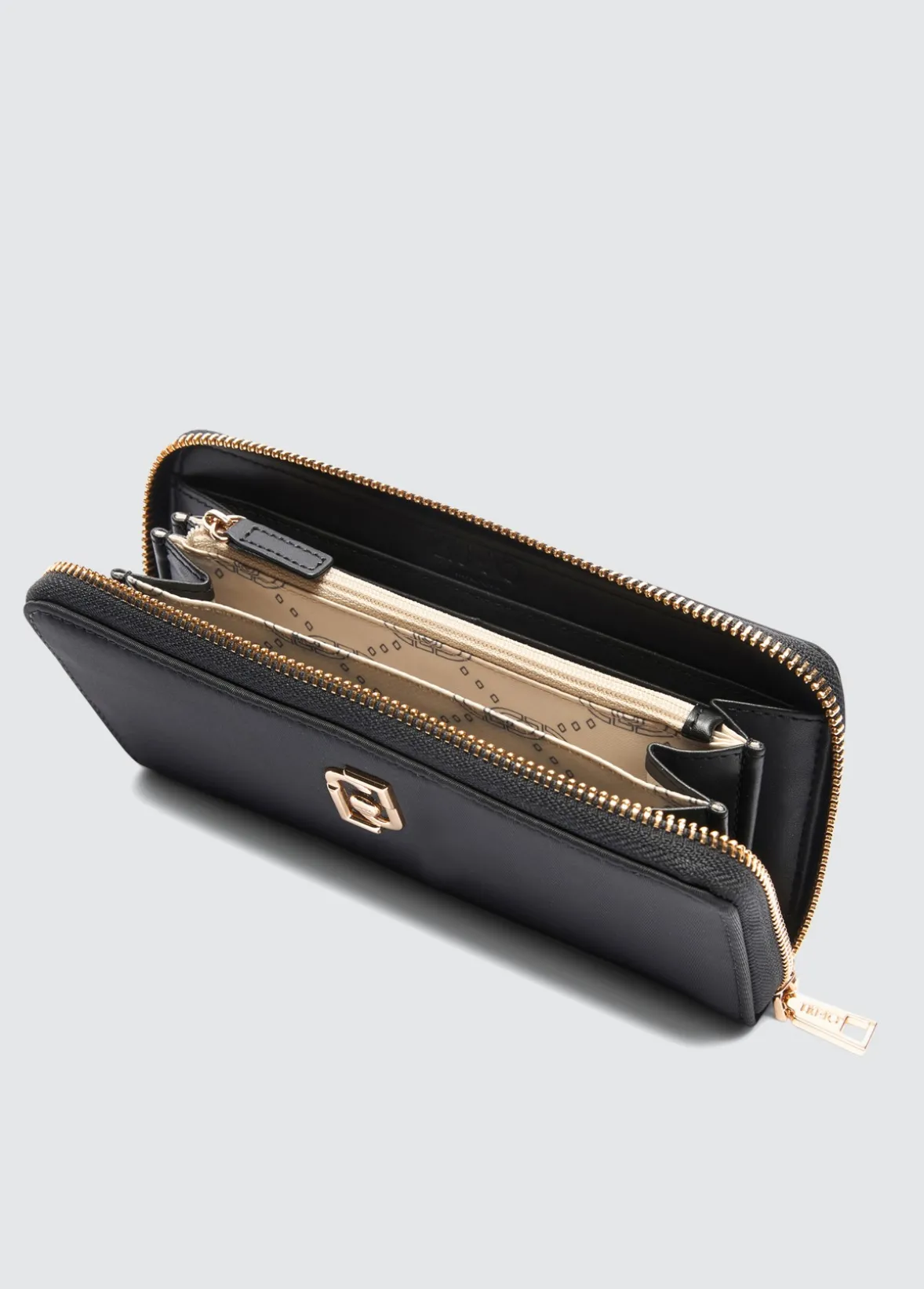 Portafoglio zip around grande in nylon