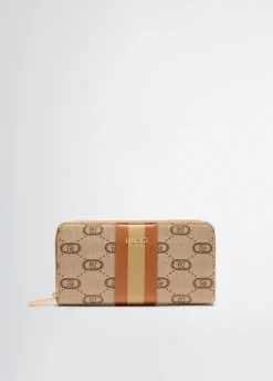 Portafoglio zip around jacquard