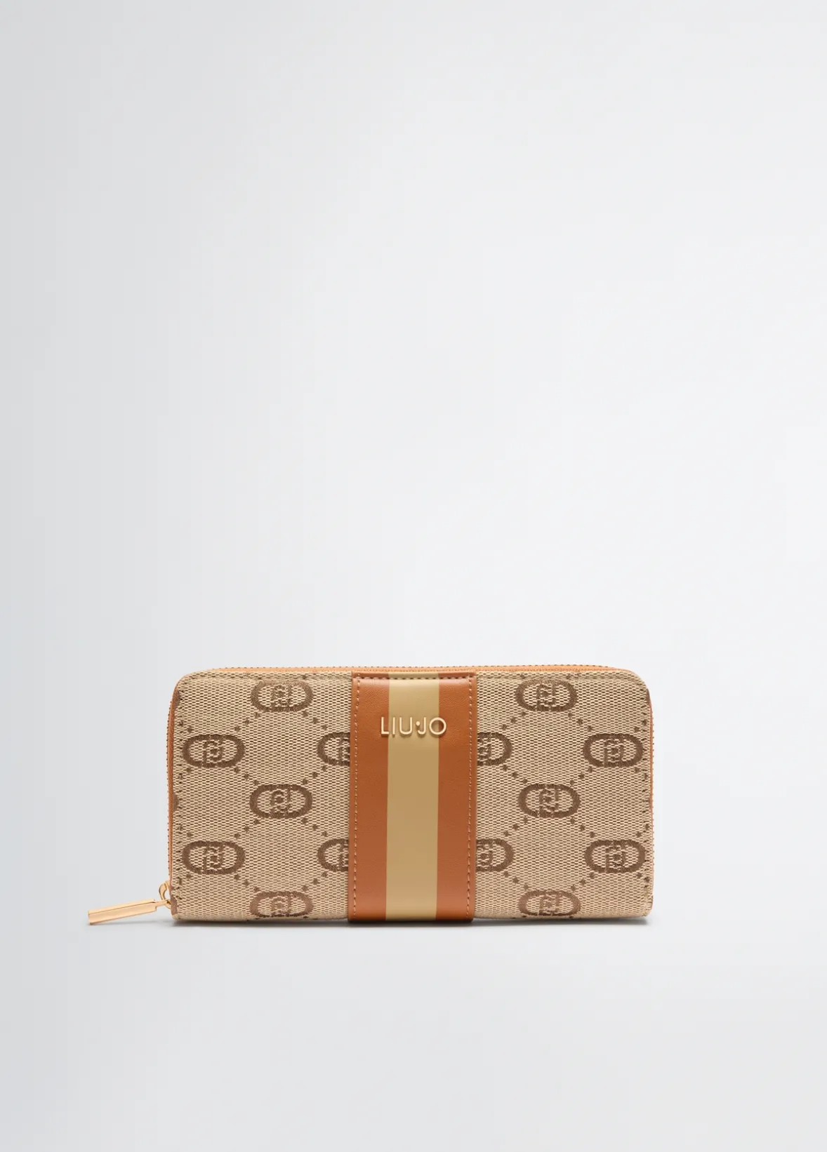 Portafoglio zip around jacquard