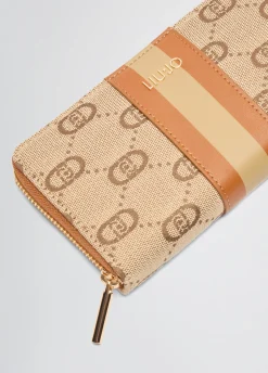 Portafoglio zip around jacquard