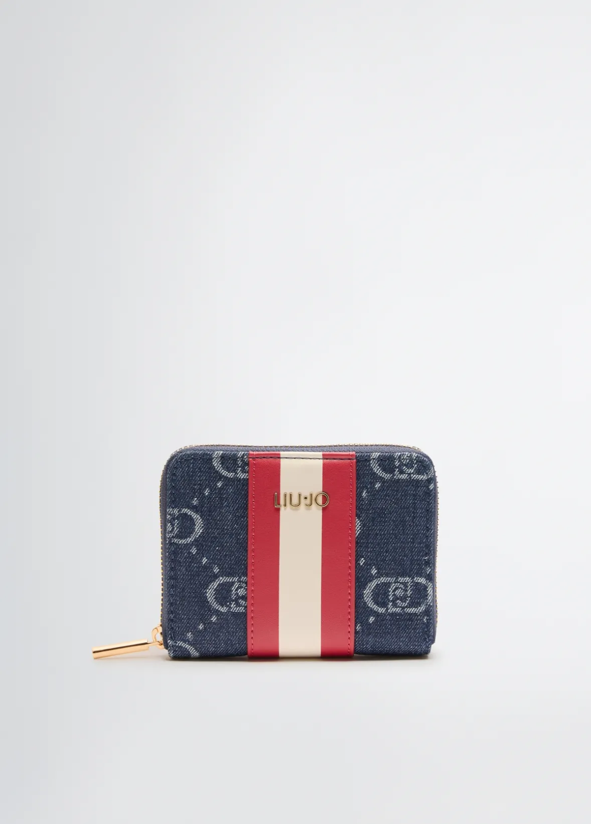 Portafoglio zip around jacquard