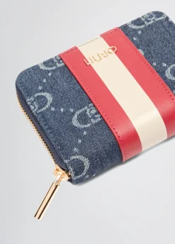 Portafoglio zip around jacquard