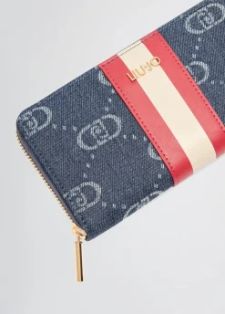Portafoglio zip around jacquard