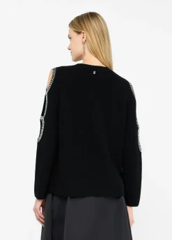 Pullover con cut-out gioiello