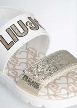 Sandali bimba con maxi logo