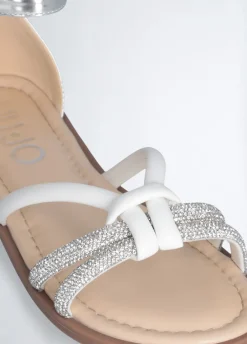 Sandali flat con strass