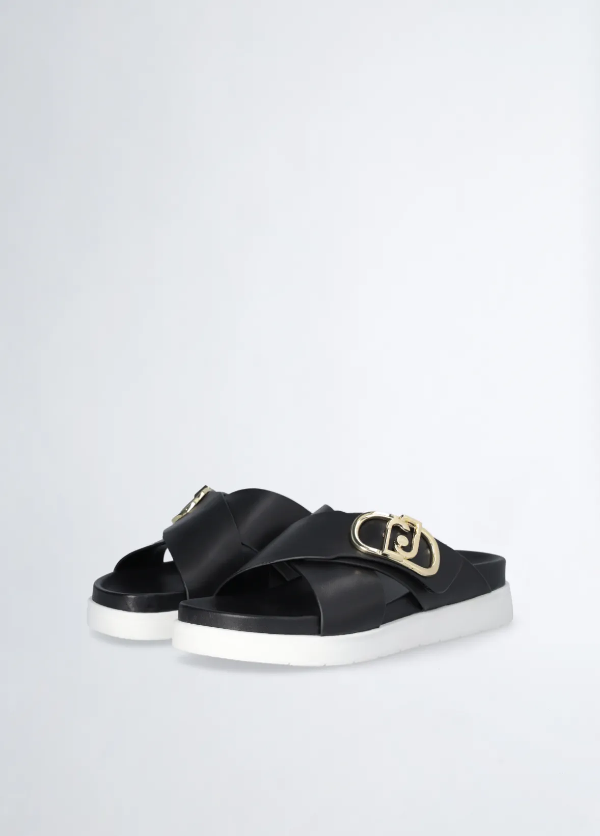 Sandali in pelle con logo