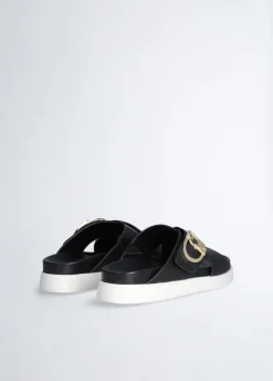 Sandali in pelle con logo