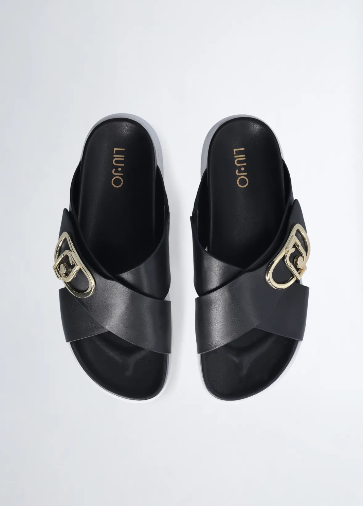Sandali in pelle con logo