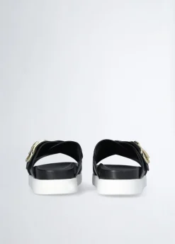 Sandali in pelle con logo