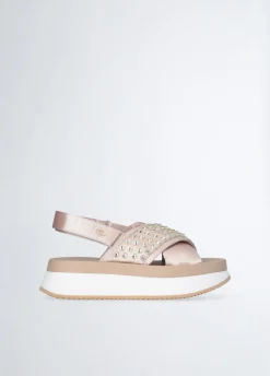 Sandali platform con borchie gioiello