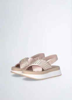 Sandali platform con borchie gioiello